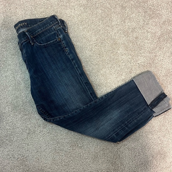 Citizens Of Humanity Dani Dark Blue Cropped Straight Leg Jeans - Picture 1 of 5